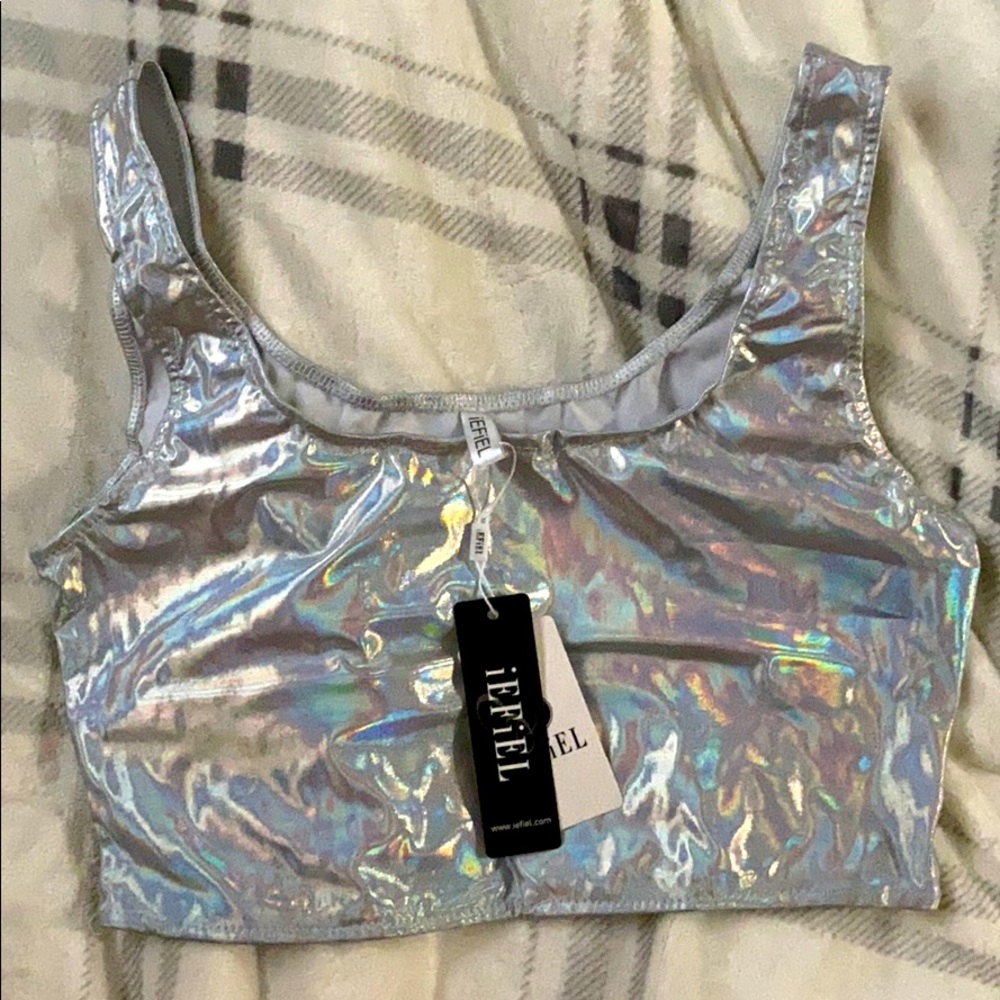 Silver Metallic Crop top